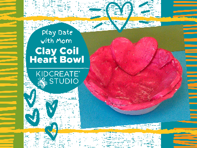 Kidcreate Studio - Newport News. Play Date with Mom - Clay Coil Heart Bow  (18M-6 Years)